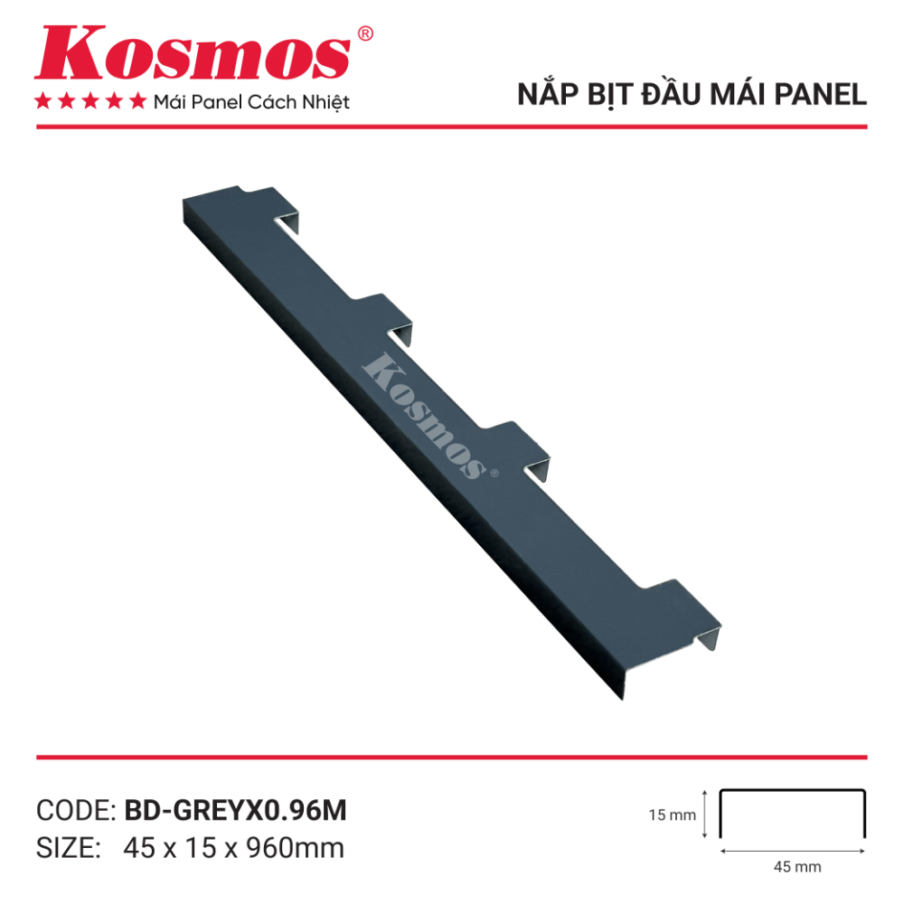 Phụ kiện nắp bịt đầu mái Panel BD-GREYX0.96M
