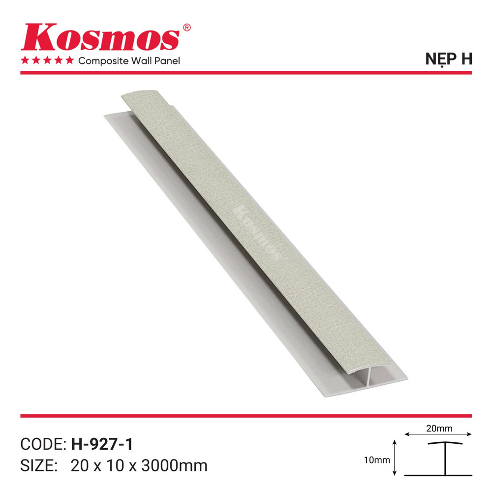 Phụ kiện nẹp chữ H mã H-927-1 vân vải kem