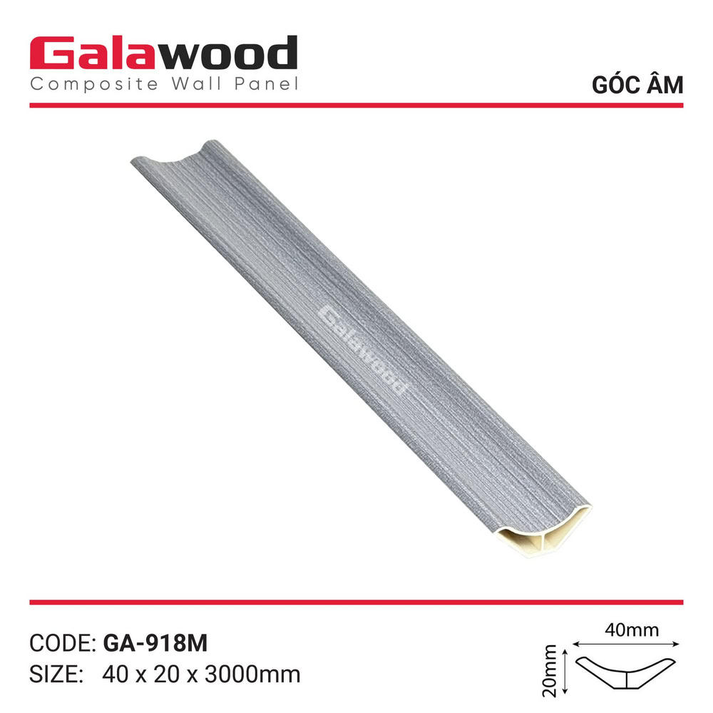 Phụ kiện nẹp góc âm mã GA-918M màu xám ghi