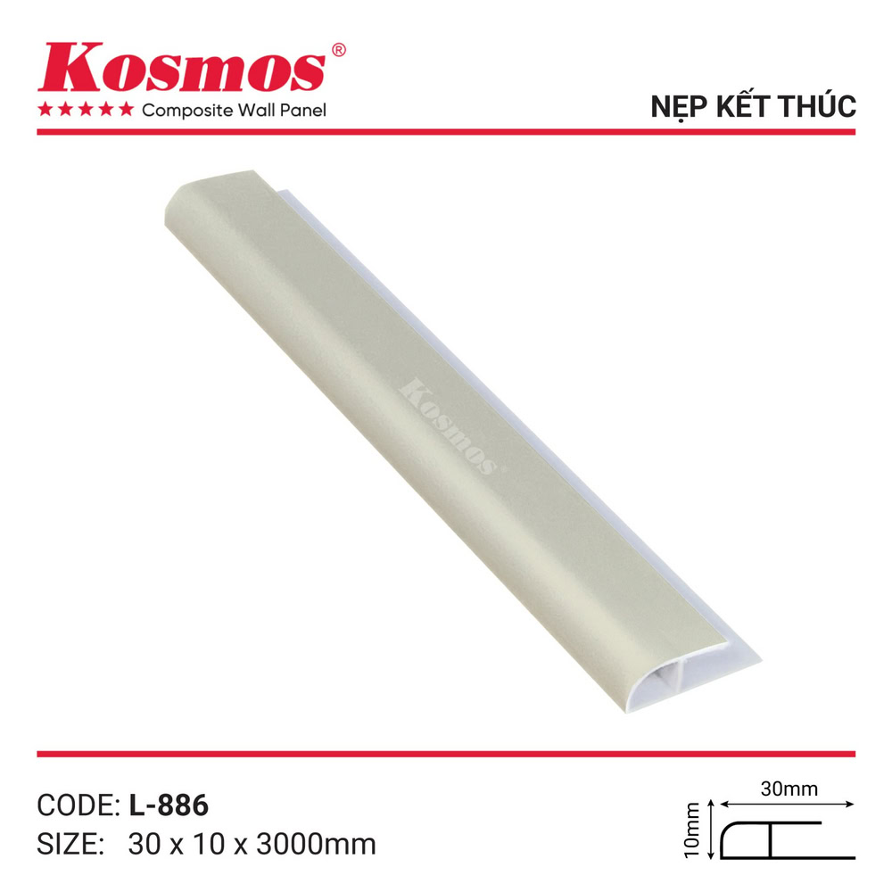 Phụ kiện nẹp kết thúc L-886 kem ánh kim