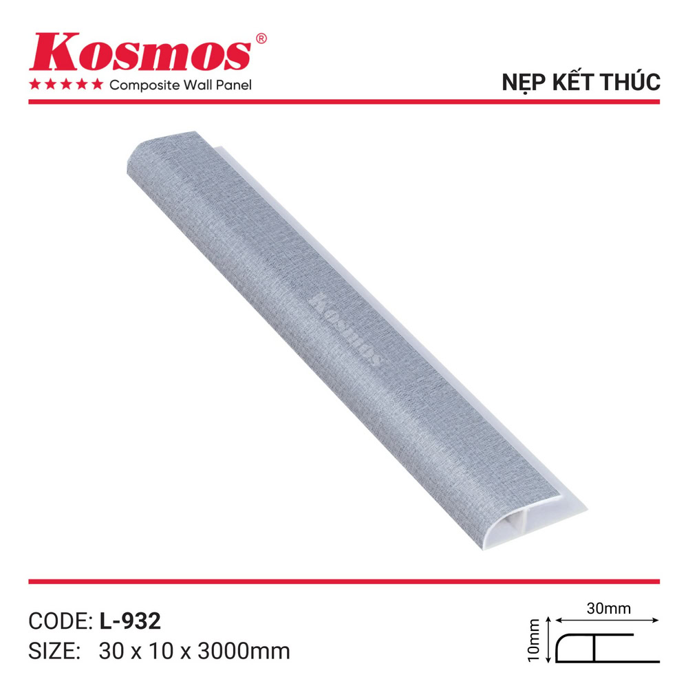 Phụ kiện nẹp kết thúc vân vải xám L-932