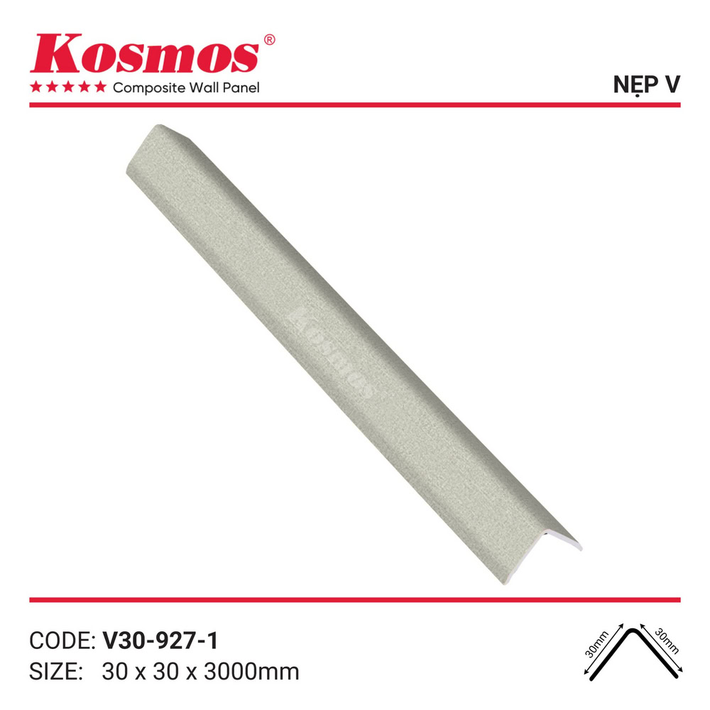 Phụ kiện nẹp V Kosmos V30-927-1 vân vải kem Phụ kiện nẹp V Kosmos V30-927-1 vân vải kem