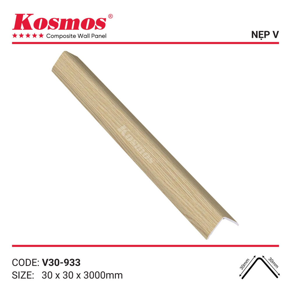 Phụ kiện nẹp V V30-933 vàng sồi nhạt vân gỗ