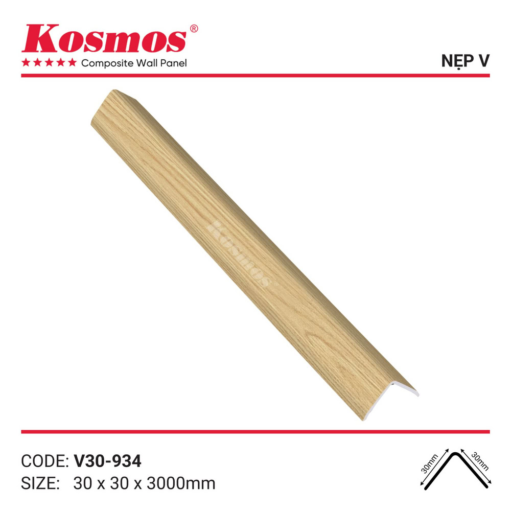 Phụ kiện nẹp V V30-934 màu vàng sồi vân gỗ