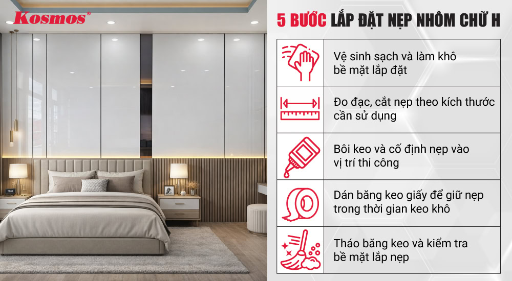 Quy trình lắp đặt nẹp nhôm chữ H