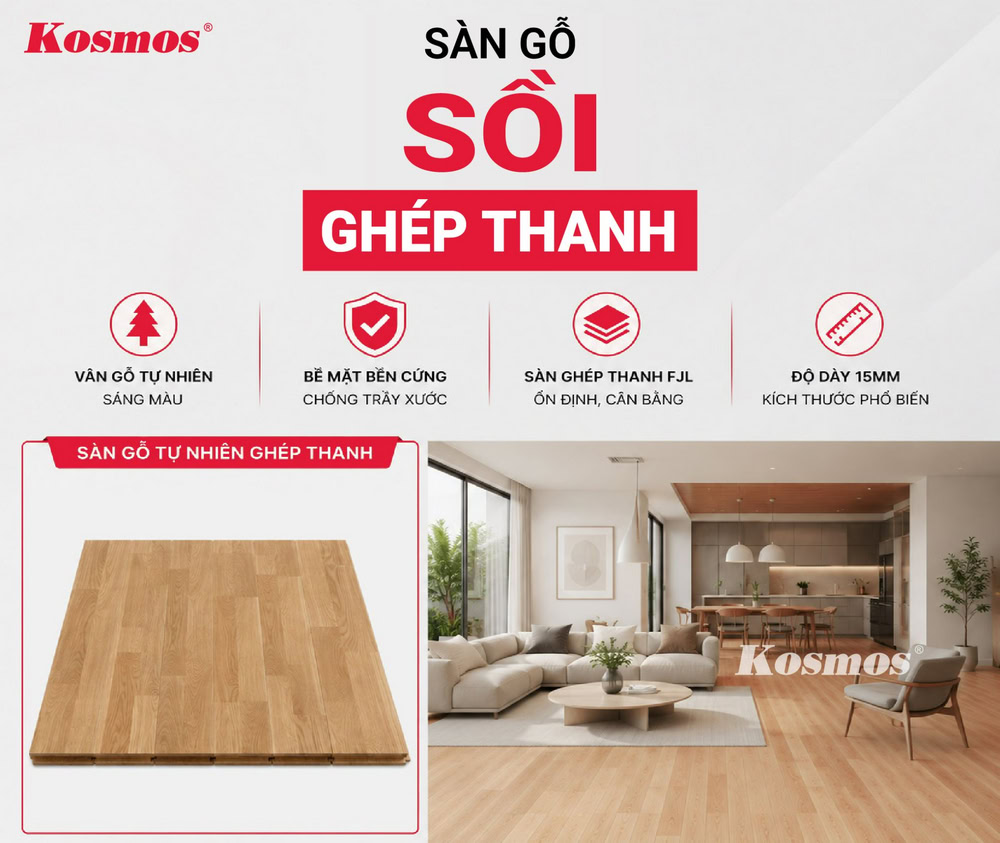 Sàn FJL Sồi tự nhiên thẩm mỹ cao