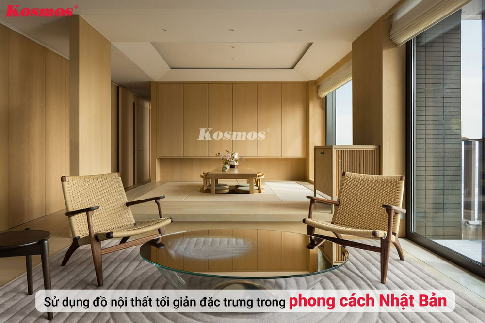 Sử dụng đồ nội thất tối giản đặc trưng trong phong cách Nhật Bản