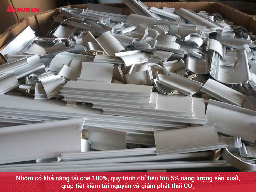 Tái chế nhôm giúp giảm tới 95% năng lượng sản xuất Tái chế nhôm giúp giảm tới 95% năng lượng sản xuất