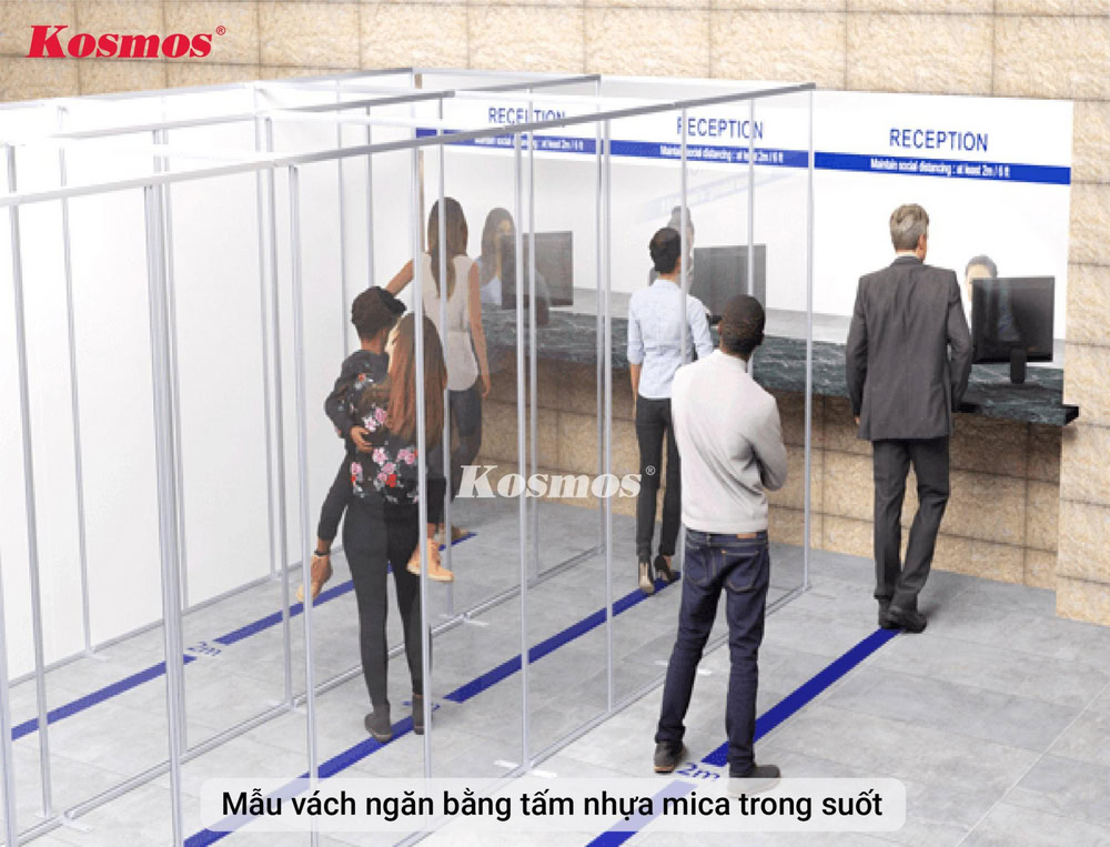 Tấm mica trong làm vách ngăn giúp không gian luôn thông thoáng Tấm mica trong làm vách ngăn giúp không gian luôn thông thoáng