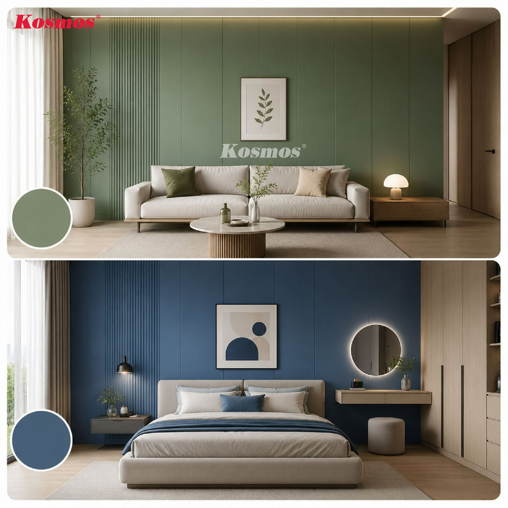 Tấm nhựa ốp tường màu xanh có 2 tông màu phổ biến là xanh lá và xanh dương Tấm nhựa ốp tường màu xanh có 2 tông màu phổ biến là xanh lá và xanh dương