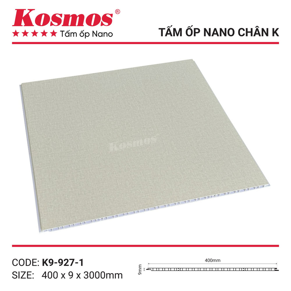 Tấm ốp Nano Kosmos chân K K9-927-1 vân vải kem