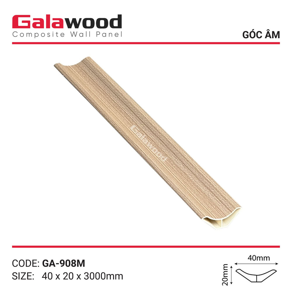 Thanh nẹp góc âm vàng sồi nhạt mã GA-908M