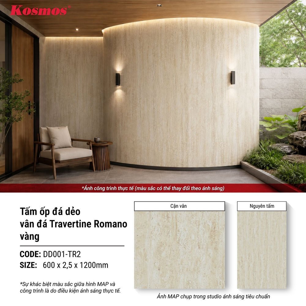 Thiết kế không gian bán ngoại thất ốp tấm đá dẻo DD001-TR2