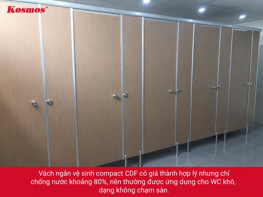 Thiết kế vách ngăn nhà vệ sinh bằng tấm compact CDF