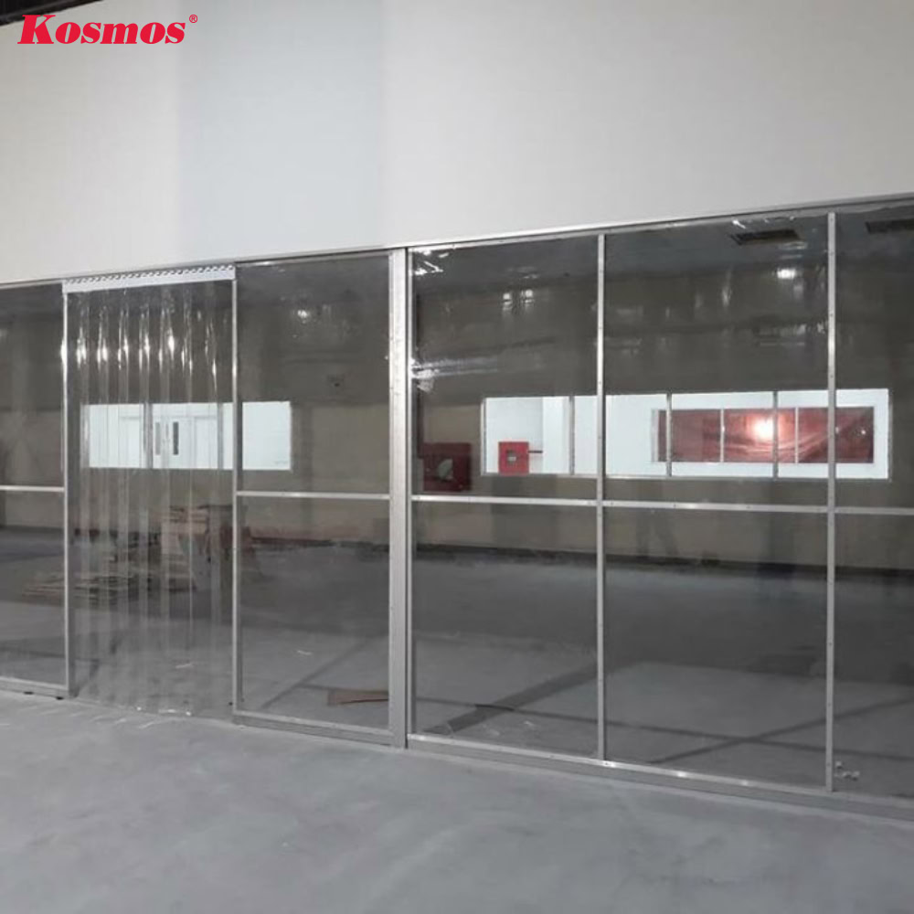 Thiết kế vách ngăn nhựa PVC trong suốt trong công trình