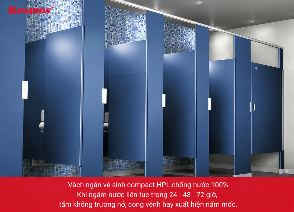 Ứng dụng tấm compact HPL làm vách ngăn WC