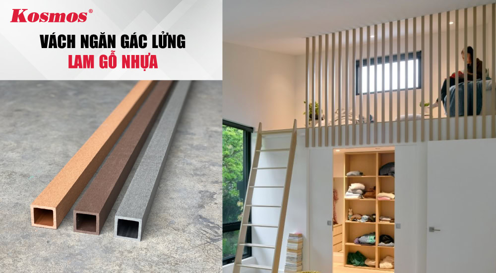 Ứng dụng thanh lam gỗ nhựa làm vách ngăn tầng lửng Ứng dụng thanh lam gỗ nhựa làm vách ngăn tầng lửng