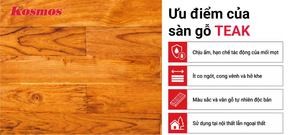 Ưu điểm của sàn gỗ Teak