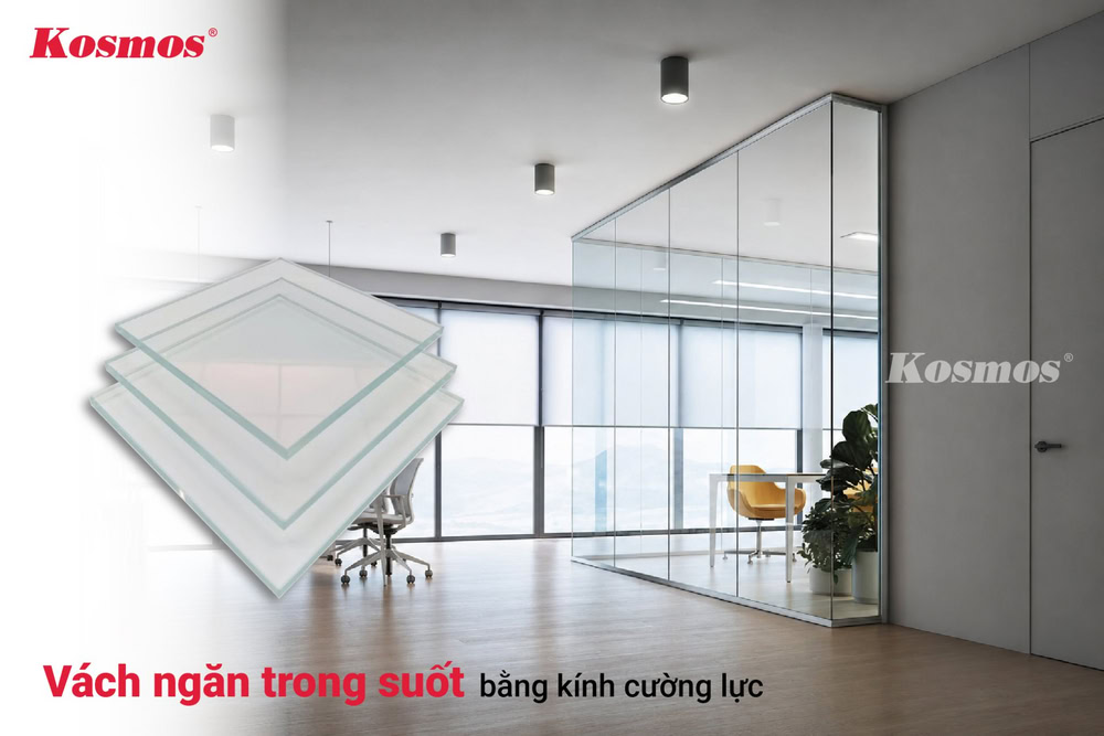 Vách kính cường lực có độ trong suốt trên 90% Vách kính cường lực có độ trong suốt trên 90%
