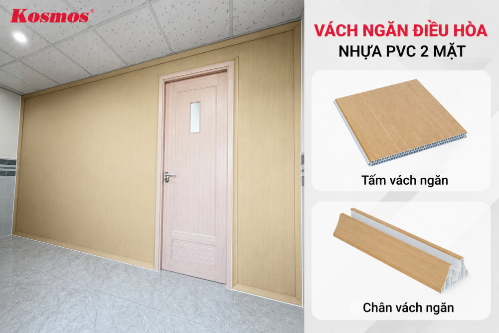 Vách ngăn nhựa PVC có độ kín khít cao, cách nhiệt ổn định