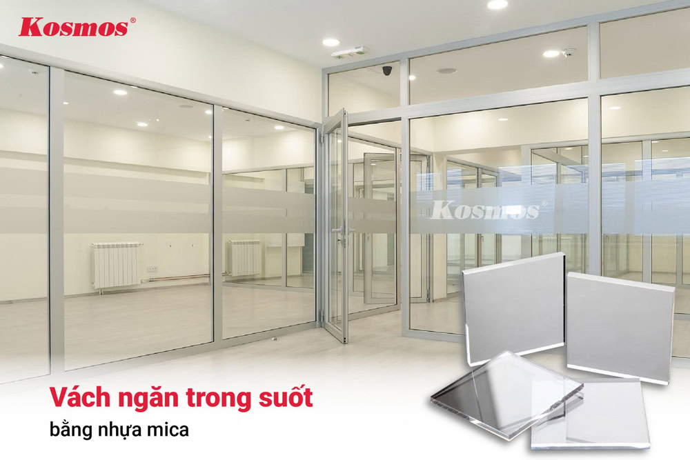 Vách nhựa mica trong suốt có khả năng đón sáng đến 98% Vách nhựa mica trong suốt có khả năng đón sáng đến 98%