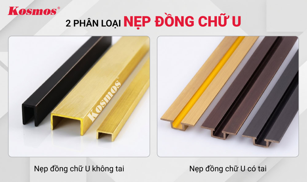 2 phân loại nẹp đồng chữ U theo cấu tạo mặt cắt 2 phân loại nẹp đồng chữ U theo cấu tạo mặt cắt