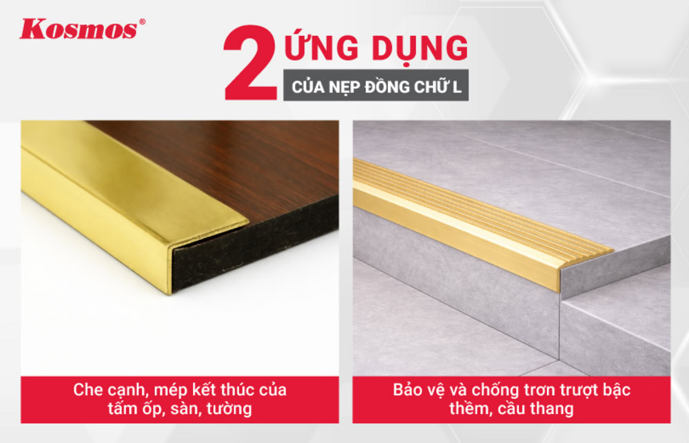 2 ứng dụng của nẹp đồng chữ L