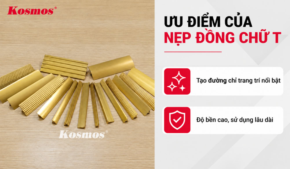 2 ưu điểm nổi bật của nẹp T đồng 2 ưu điểm nổi bật của nẹp T đồng