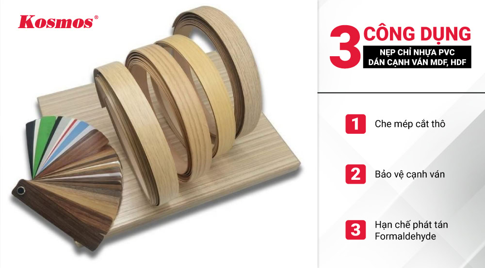3 công dụng nẹp chỉ nhựa pvc dán cạnh ván mdf, hdf 3 công dụng nẹp chỉ nhựa pvc dán cạnh ván mdf, hdf