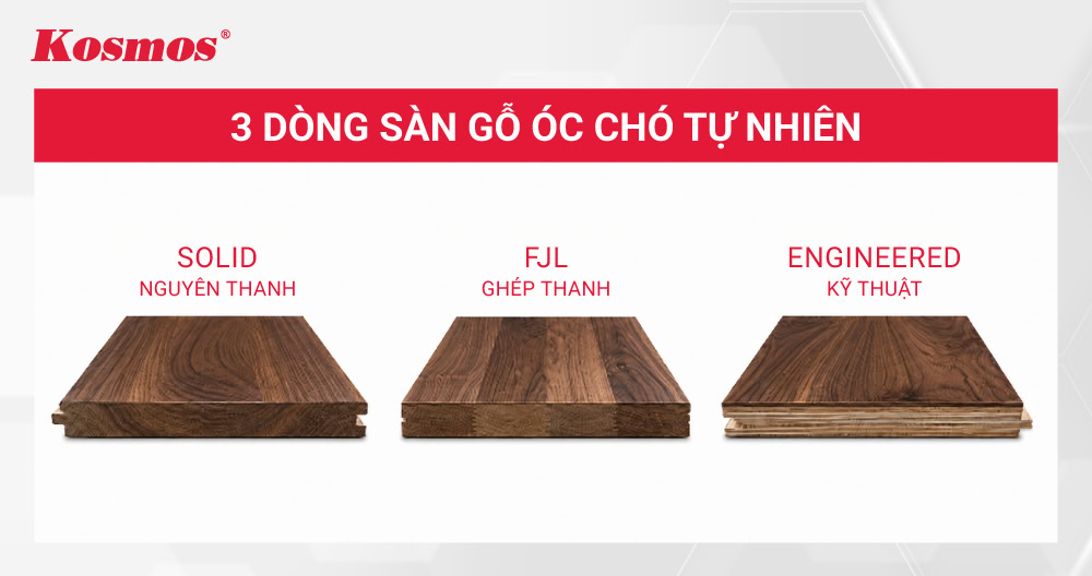 3 dòng sàn gỗ óc chó tự nhiên 3 dòng sàn gỗ óc chó tự nhiên