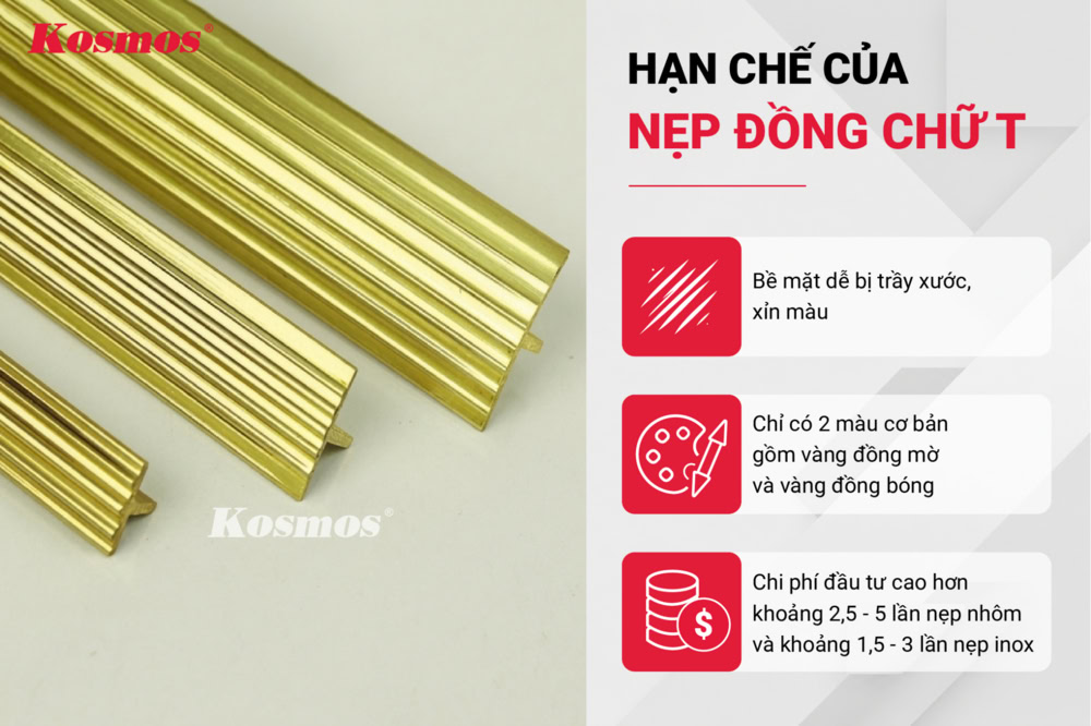 3 hạn chế cần lưu ý của nẹp T đồng 3 hạn chế cần lưu ý của nẹp T đồng