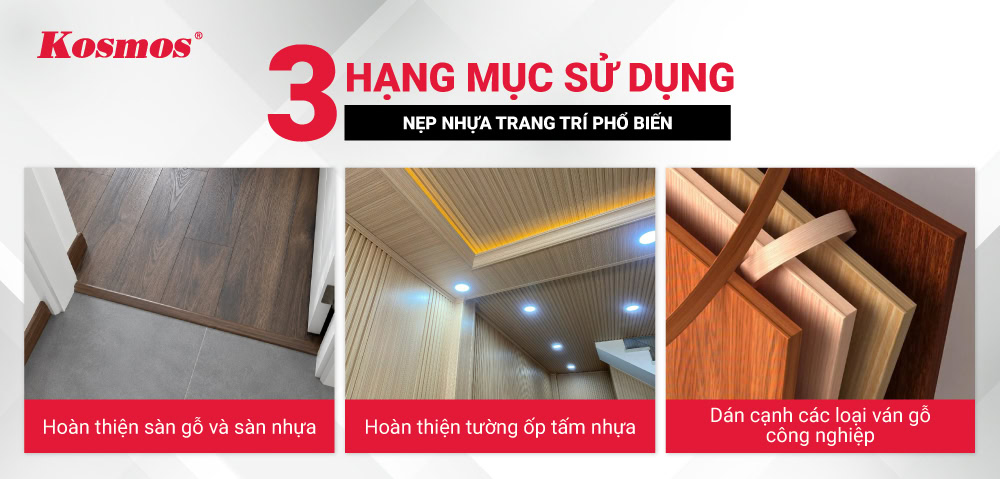 3 hạng mục sử dụng nẹp nhựa trang trí phổ biến 3 hạng mục sử dụng nẹp nhựa trang trí phổ biến