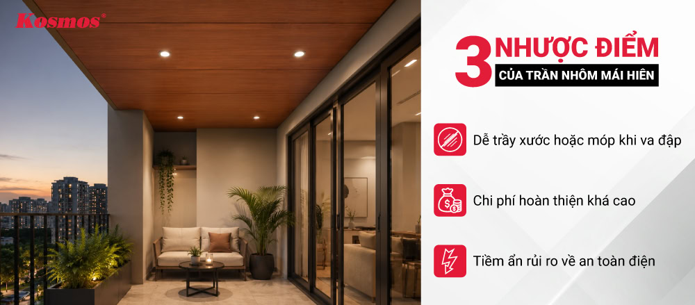 3 nhược điểm khi ốp trần mái hiên bằng nhôm 3 nhược điểm khi ốp trần mái hiên bằng nhôm
