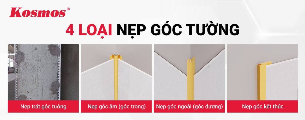 4 loại nẹp góc tường 4 loại nẹp góc tường