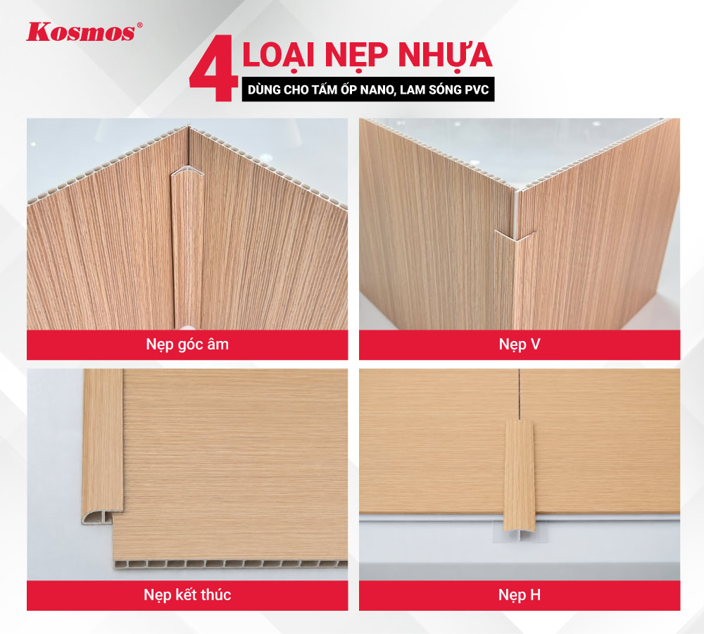 4 loại nẹp nhựa dùng cho tấm ốp tường phổ biến 4 loại nẹp nhựa dùng cho tấm ốp tường phổ biến