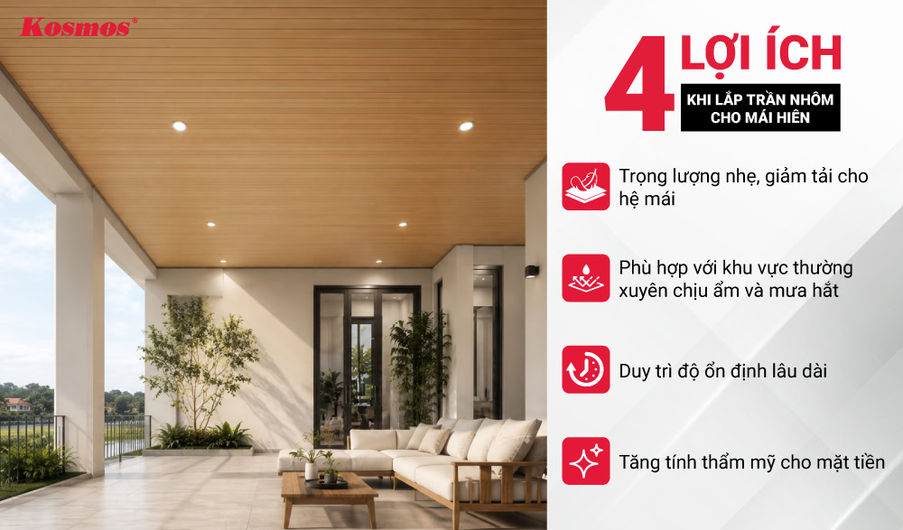 4 lợi ích khi lắp trần nhôm cho mái hiên 4 lợi ích khi lắp trần nhôm cho mái hiên