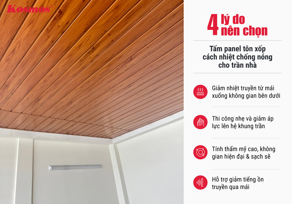 4 lý do nên chọn tấm panel tôn xốp cho trần nhà 4 lý do nên chọn tấm panel tôn xốp cho trần nhà