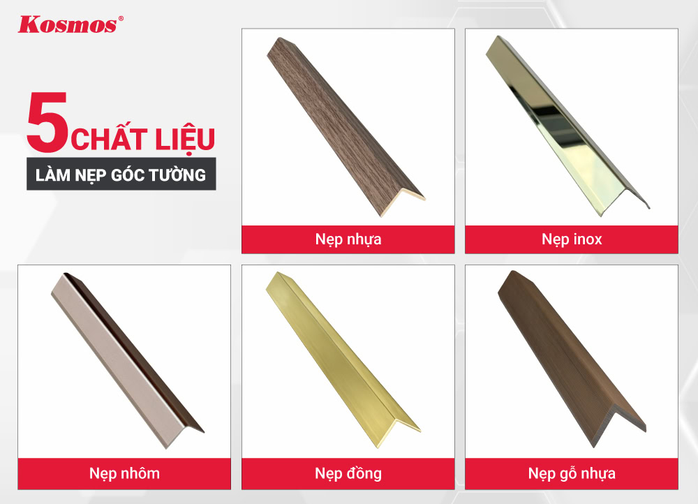 5 chất liệu làm nẹp góc tường 5 chất liệu làm nẹp góc tường