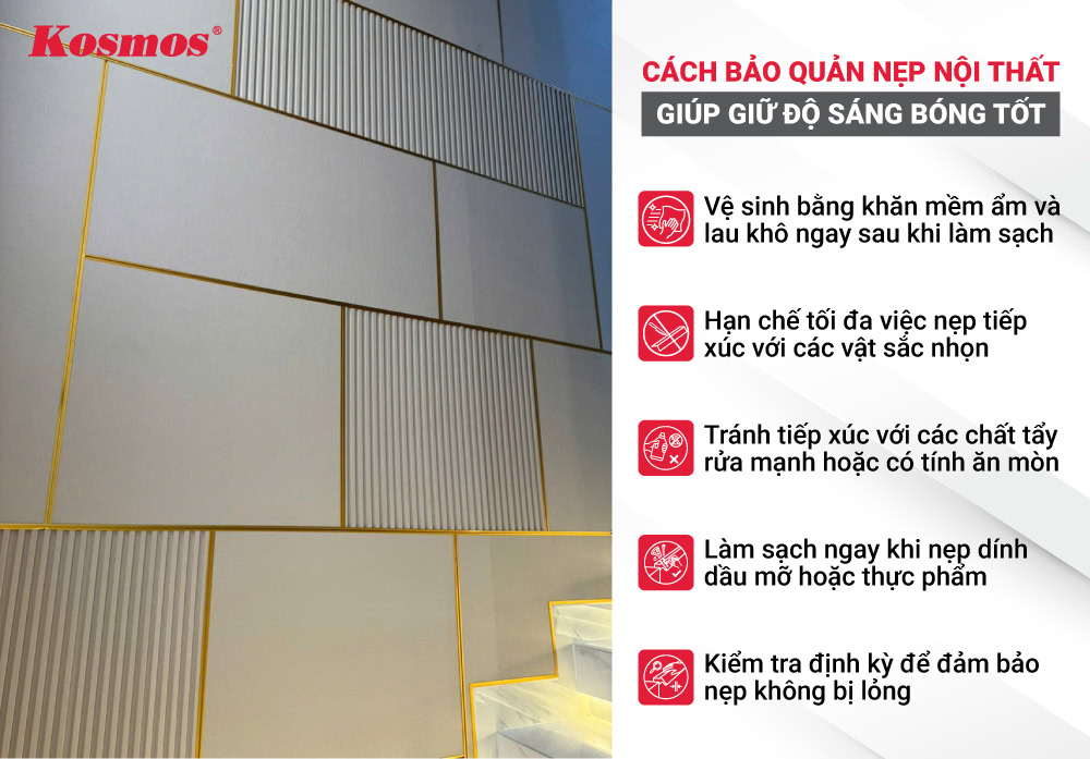 5 lưu ý khi bảo quản nẹp nội thất khi sử dụng