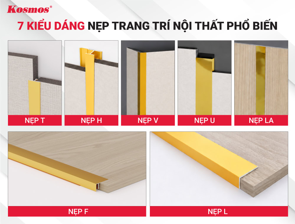 7 kiểu dáng nẹp trang trí nội thất phổ biến