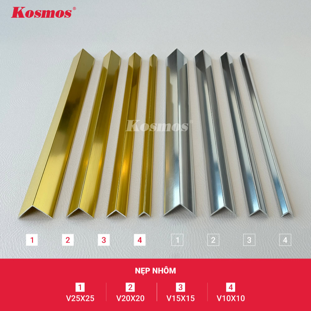 Bộ nẹp nhôm trang trí đẹp, hiện đại của Kosmos
