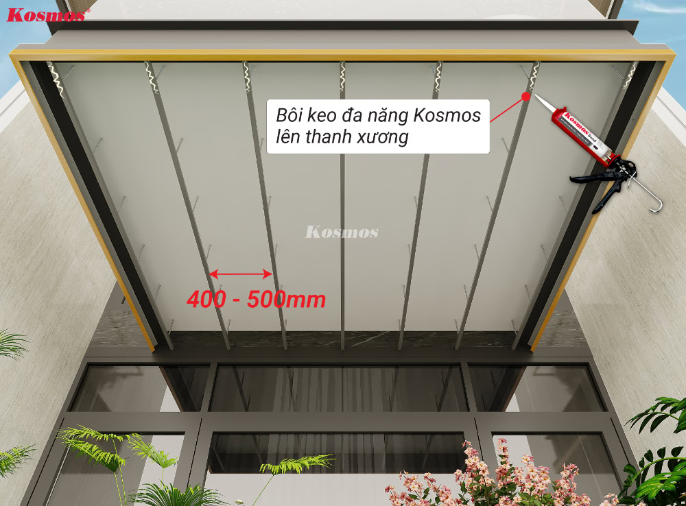 Bôi keo đa năng Kosmos lên thanh xương