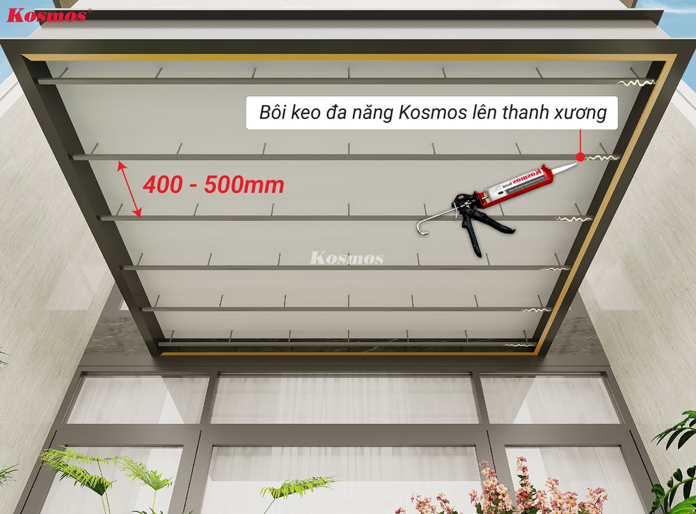 Bôi keo đa năng Kosmos lên thanh xương