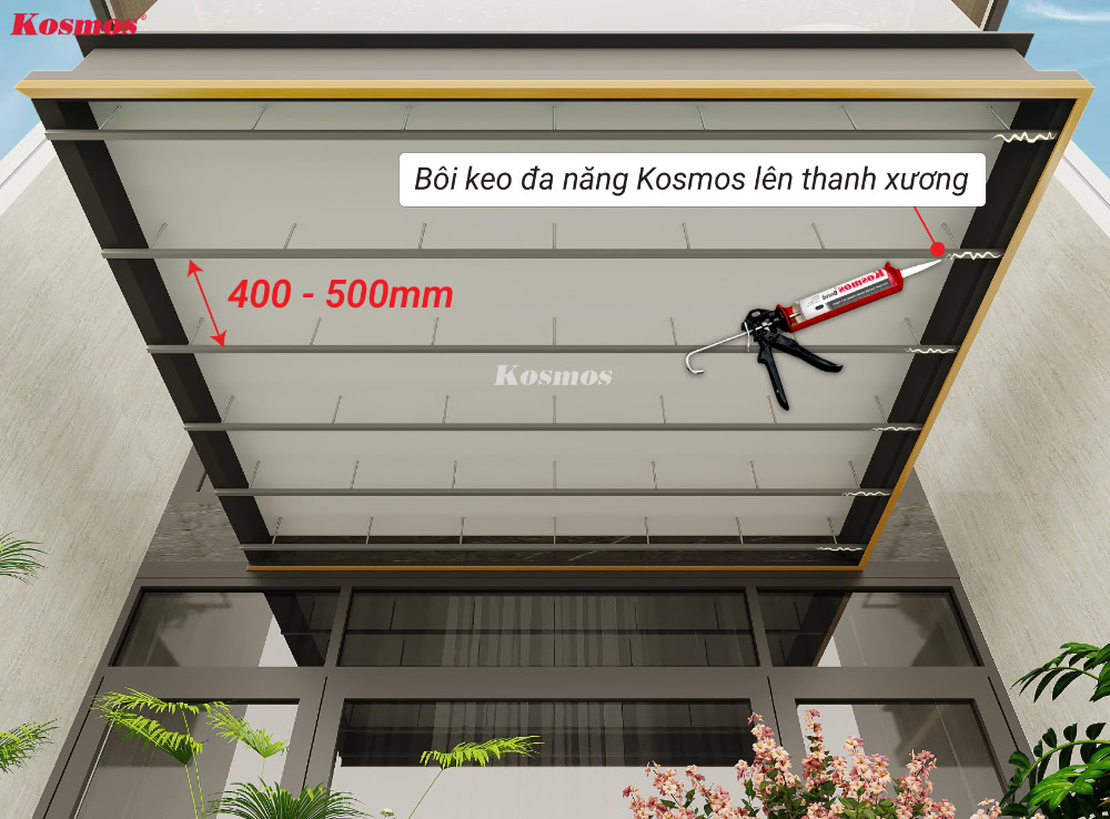 Bôi keo đa năng Kosmos lên thanh xương