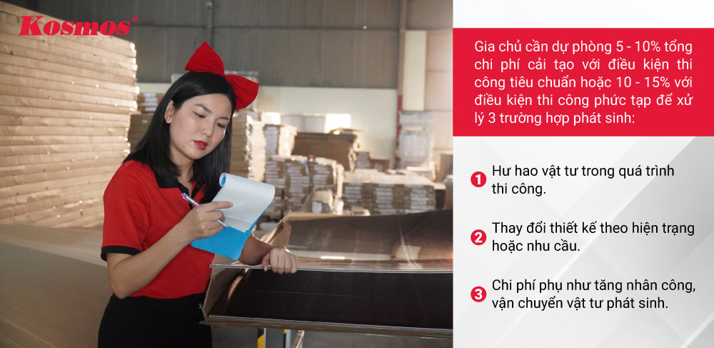 Gia chủ cần lưu ý đến chi phí phát sinh thi cải tạo công trình Gia chủ cần lưu ý đến chi phí phát sinh thi cải tạo công trình