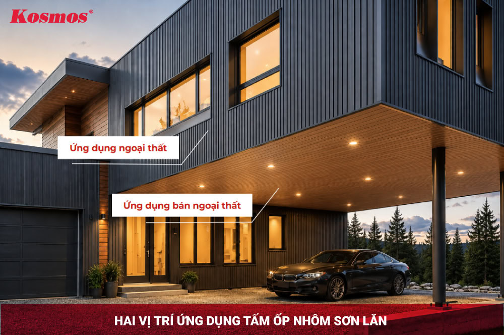Hai vị trí ứng dụng tấm ốp nhôm sơn lăn