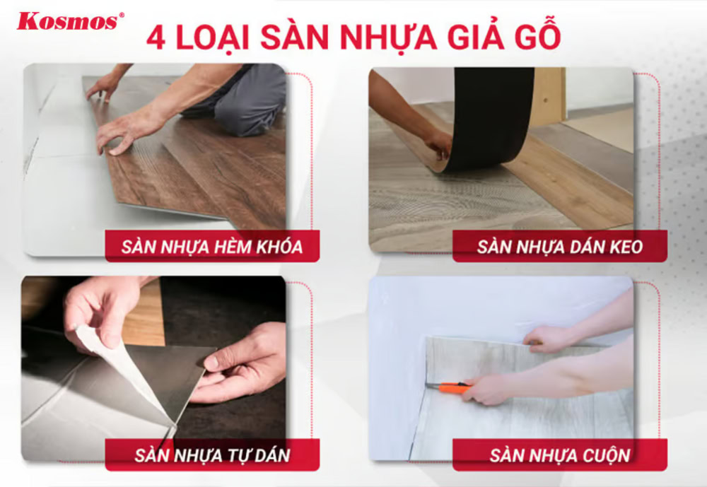 4 loại sàn nhựa giả gỗ