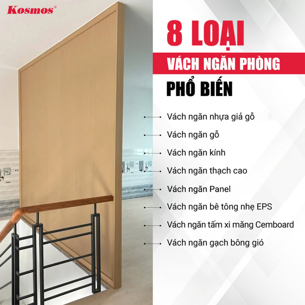 8 loại vách ngăn phòng phổ biến 8 loại vách ngăn phòng phổ biến