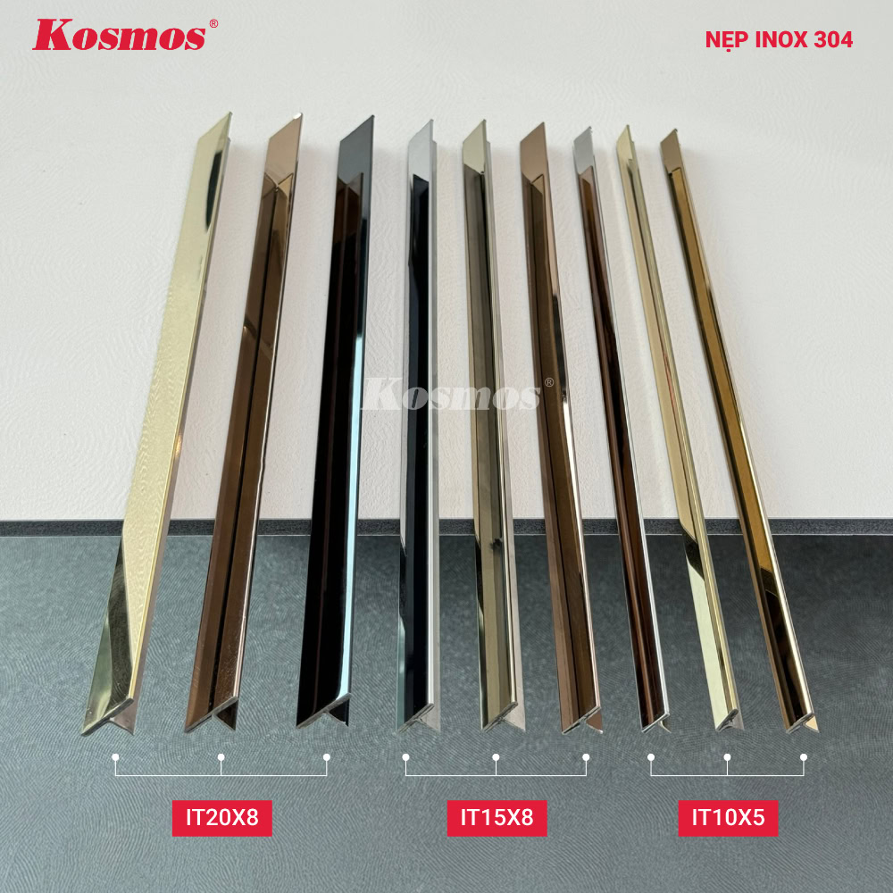 Mẫu nẹp inox trang trí sáng bóng của Kosmos