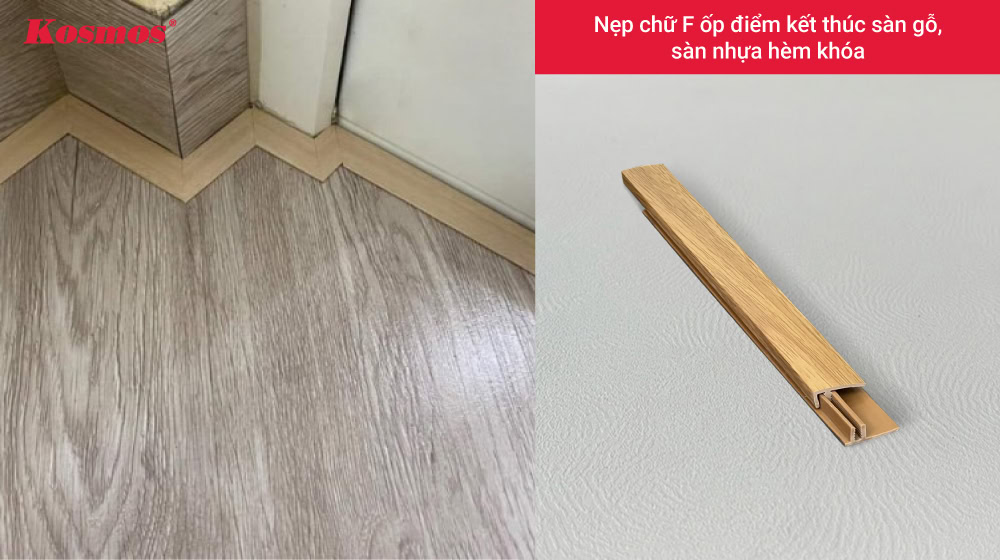Nẹp chữ F ốp điểm kết thúc sàn gỗ, sàn nhựa hèm khóa